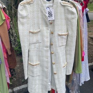 Tweed Blazer/Dress with Chain Pockets